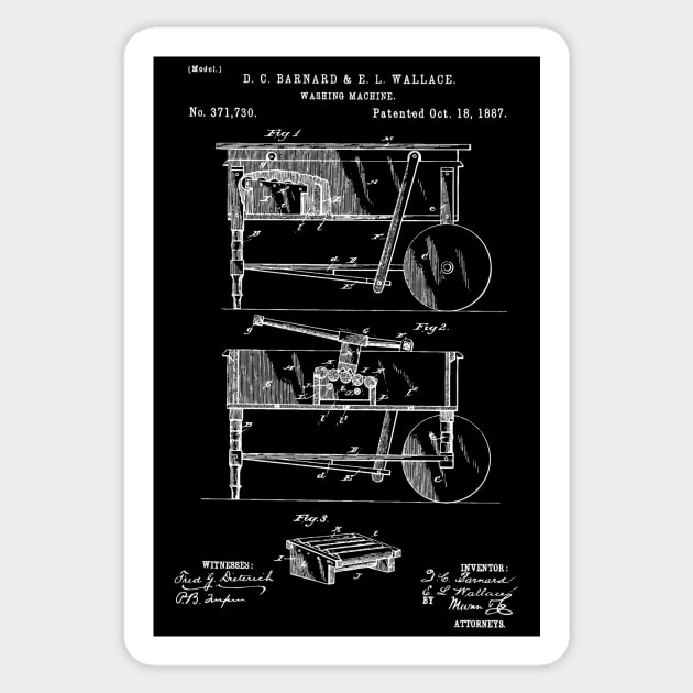 Washing Machine patent 1887 Sticker by Anodyle